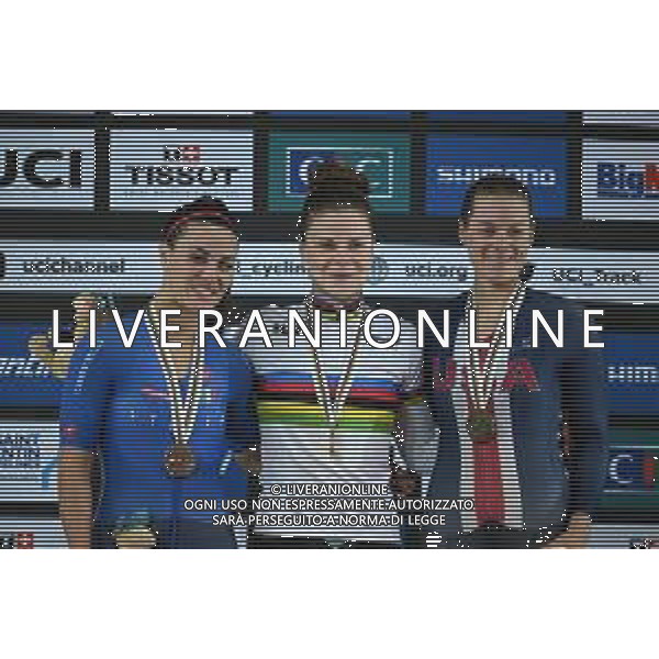 13-10-2022 World Championships Elite Women Track; Giornata 02; 2022, Belgium; 2022, Italia; 2022, Usa; Kopecky, Lotte; Barbieri, Rachele; Valente, Jennifer; Saint Quentin En Yvelines; ©SIROTTI / AGENZIA ALDO LIVERANI SAS