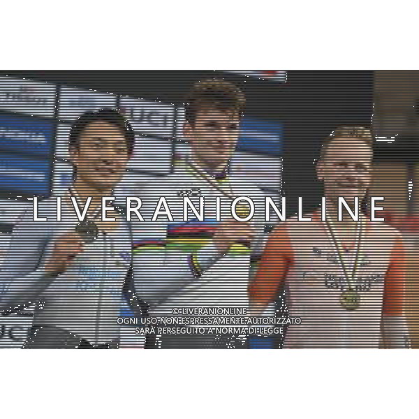 13-10-2022 World Championships Elite Track; Giornata 02; 2022, Canada; 2022, Japan; 2022, Olanda; Bibic, Dylan; Kuboki, Kazushige; Eefting, Roy; Saint Quentin En Yvelines; ©SIROTTI / AGENZIA ALDO LIVERANI SAS