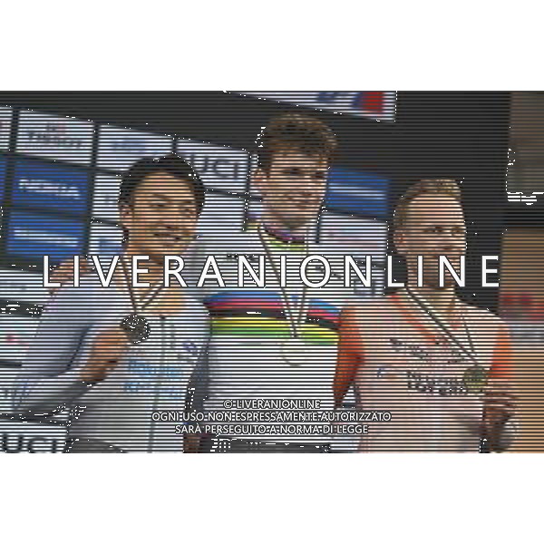 13-10-2022 World Championships Elite Track; Giornata 02; 2022, Canada; 2022, Japan; 2022, Olanda; Bibic, Dylan; Kuboki, Kazushige; Eefting, Roy; Saint Quentin En Yvelines; ©SIROTTI / AGENZIA ALDO LIVERANI SAS