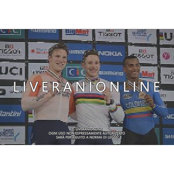 13-10-2022 World Championships Elite Track; Giornata 02; 2022, Olanda; 2022, Colombia; Lavreysen, Harrie; Hoogland, Jeffrey; Quintero Chavarro, Kevin Santiago; Saint Quentin En Yvelines; ©SIROTTI / AGENZIA ALDO LIVERANI SAS