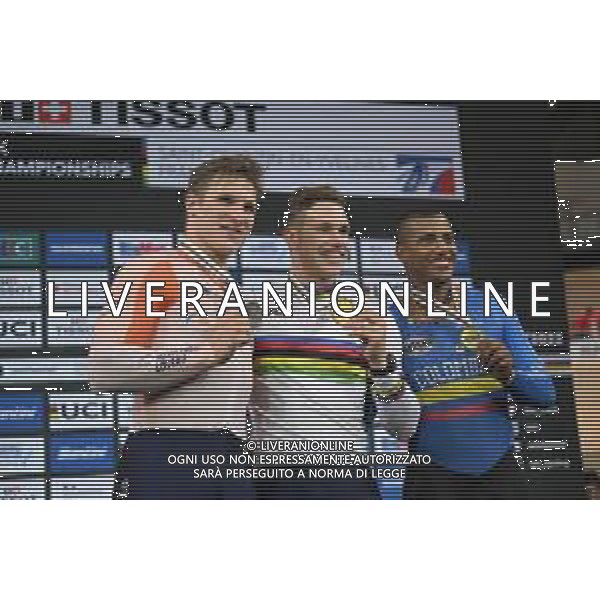 13-10-2022 World Championships Elite Track; Giornata 02; 2022, Olanda; 2022, Colombia; Lavreysen, Harrie; Hoogland, Jeffrey; Quintero Chavarro, Kevin Santiago; Saint Quentin En Yvelines; ©SIROTTI / AGENZIA ALDO LIVERANI SAS