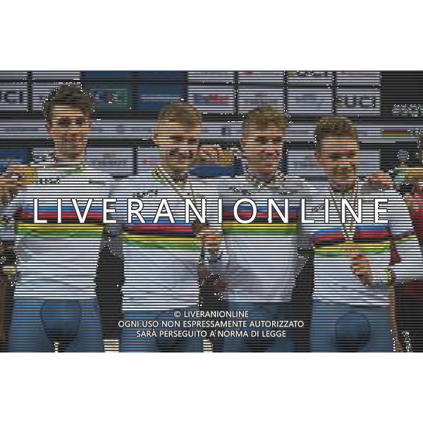 13-10-2022 World Championships Elite Track; Giornata 02; 2022, Great Britain; Hayter, Ethan; Wood, Oliver; Vernon, Ethan; Bigham, Daniel; Saint Quentin En Yvelines; ©SIROTTI / AGENZIA ALDO LIVERANI SAS
