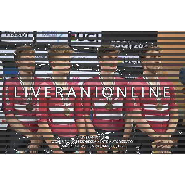 13-10-2022 World Championships Elite Track; Giornata 02; 2022, Danimarca; Hansen, Tobias; Bevort, Carl-frederik; Hansen, Lasse Norman; Pedersen, Rasmus; Saint Quentin En Yvelines; ©SIROTTI / AGENZIA ALDO LIVERANI SAS
