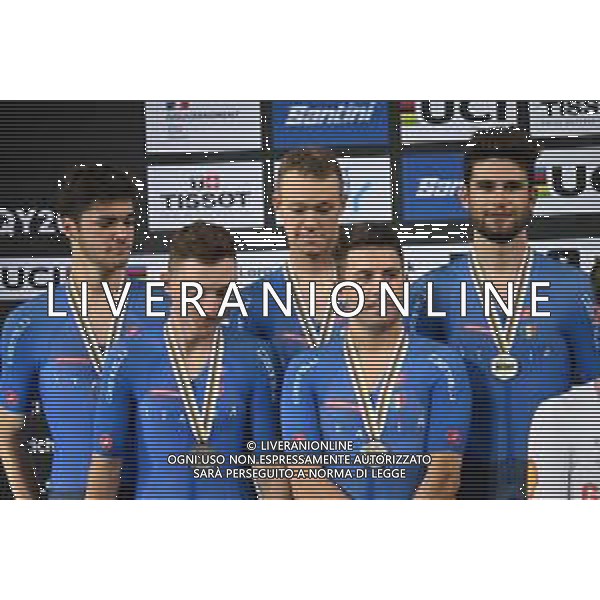 13-10-2022 World Championships Elite Track; Giornata 02; 2022, Italia; Consonni, Simone; Ganna, Filippo; Milan, Jonathan; Moro, Manlio; Lamon, Francesco; Saint Quentin En Yvelines; ©SIROTTI / AGENZIA ALDO LIVERANI SAS