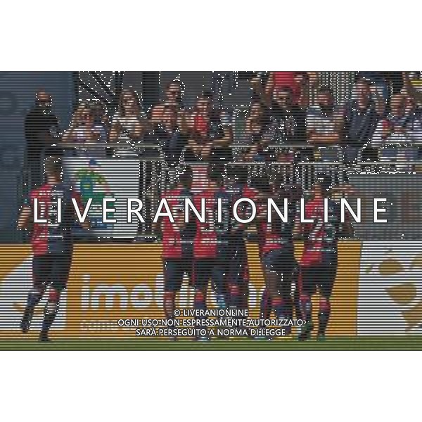 15-10-2022. Cagliari Calcio-Brescia F.C. 9° giornata serie BKT 2022/2023, stadio Unipol Domus. Foto Salvatore Moi/Aldo Liverani s.a.s. Nella foto: Gol ed esultanza del Cagliari in casa contro il Brescia. Segna: Zito Luvumbo Cagliari ©MOI / AGENZIA ALDO LIVERANI SAS