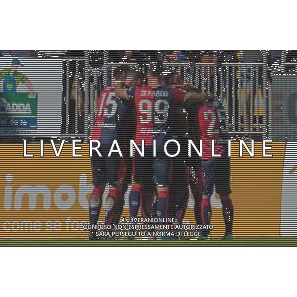 15-10-2022. Cagliari Calcio-Brescia F.C. 9° giornata serie BKT 2022/2023, stadio Unipol Domus. Foto Salvatore Moi/Aldo Liverani s.a.s. Nella foto: Gol ed esultanza del Cagliari in casa contro il Brescia. Segna: Zito Luvumbo Cagliari ©MOI / AGENZIA ALDO LIVERANI SAS