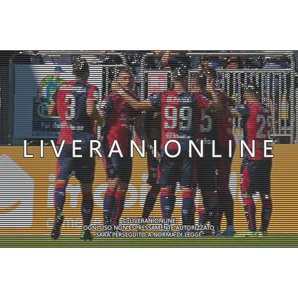 15-10-2022. Cagliari Calcio-Brescia F.C. 9° giornata serie BKT 2022/2023, stadio Unipol Domus. Foto Salvatore Moi/Aldo Liverani s.a.s. Nella foto: Gol ed esultanza del Cagliari in casa contro il Brescia. Segna: Zito Luvumbo Cagliari ©MOI / AGENZIA ALDO LIVERANI SAS