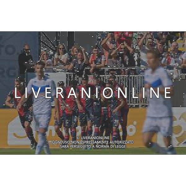 15-10-2022. Cagliari Calcio-Brescia F.C. 9° giornata serie BKT 2022/2023, stadio Unipol Domus. Foto Salvatore Moi/Aldo Liverani s.a.s. Nella foto: Gol ed esultanza del Cagliari in casa contro il Brescia. Segna: Zito Luvumbo Cagliari ©MOI / AGENZIA ALDO LIVERANI SAS