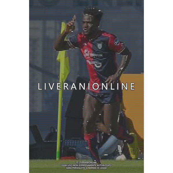 15-10-2022. Cagliari Calcio-Brescia F.C. 9° giornata serie BKT 2022/2023, stadio Unipol Domus. Foto Salvatore Moi/Aldo Liverani s.a.s. Nella foto: Gol ed esultanza del Cagliari in casa contro il Brescia. Segna: Zito Luvumbo Cagliari ©MOI / AGENZIA ALDO LIVERANI SAS