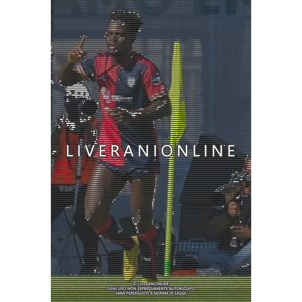 15-10-2022. Cagliari Calcio-Brescia F.C. 9° giornata serie BKT 2022/2023, stadio Unipol Domus. Foto Salvatore Moi/Aldo Liverani s.a.s. Nella foto: Gol ed esultanza del Cagliari in casa contro il Brescia. Segna: Zito Luvumbo Cagliari ©MOI / AGENZIA ALDO LIVERANI SAS