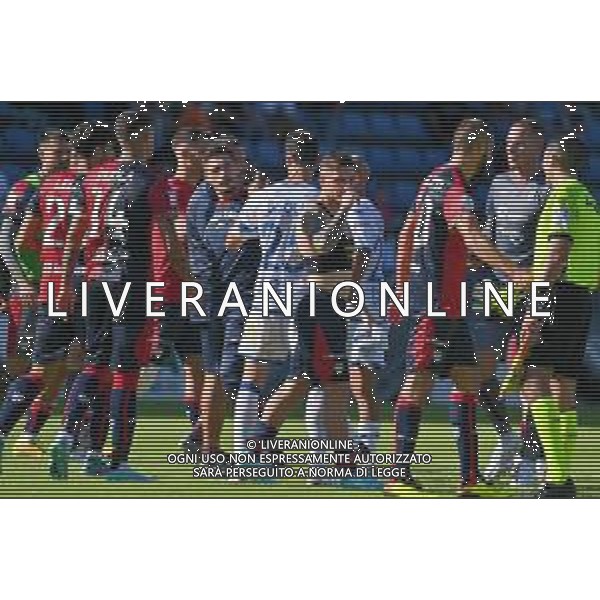 15-10-2022. Cagliari Calcio-Brescia F.C. 9° giornata serie BKT 2022/2023, stadio Unipol Domus Cagliari. Foto Salvatore Moi/Aldo Liverani s.a.s. Nella foto: Esultanza giocatori Cagliari a fine gara, Cagliari batte Brescia ©MOI / AGENZIA ALDO LIVERANI SAS