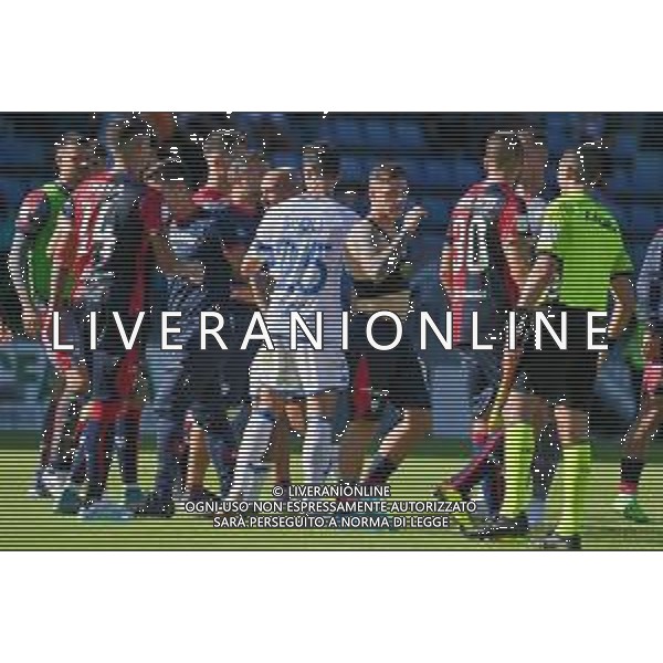 15-10-2022. Cagliari Calcio-Brescia F.C. 9° giornata serie BKT 2022/2023, stadio Unipol Domus Cagliari. Foto Salvatore Moi/Aldo Liverani s.a.s. Nella foto: Esultanza giocatori Cagliari a fine gara, Cagliari batte Brescia ©MOI / AGENZIA ALDO LIVERANI SAS