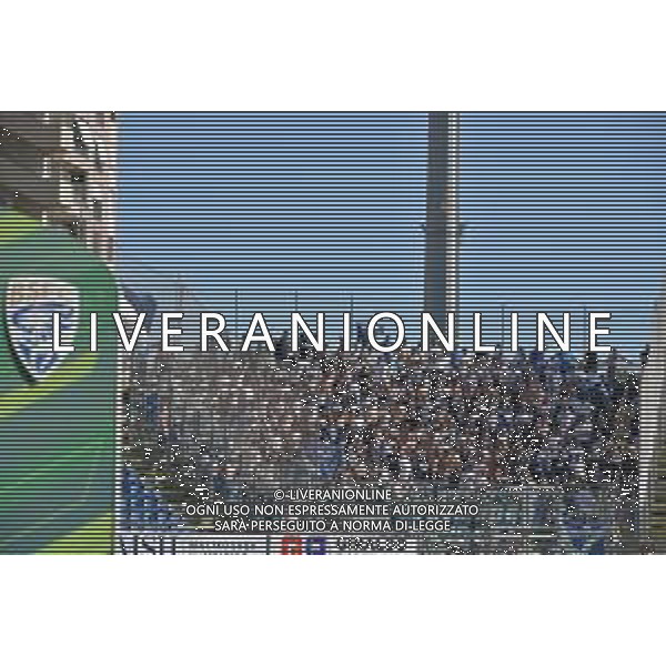 1-10-2022. Cagliari Calcio-Venezia F.C. 7° giornata serie BKT 2022/2023, stadio Unipol Domus Cagliari. Foto salvatore Moi/Aldo Liverani s.a.s. Nella foto: Sconvolts, tifosi del Brescia in trasferta, nel settore ospiti dello stadio Unipol Domus di Cagliari ©MOI / AGENZIA ALDO LIVERANI SAS