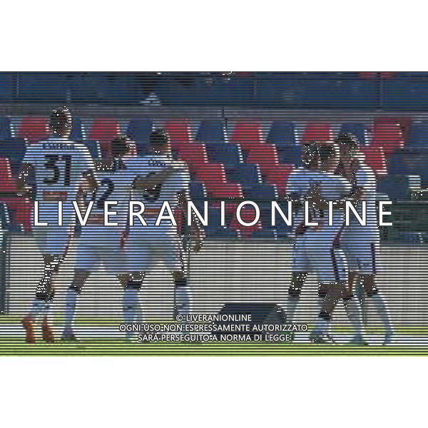 Cosenza vs Genoa Serie B 2022-2023. Otctober 15, 2022 at Stadio San Vito-Marulla in Cosenza, Italy. In pic: Genoa celabrate ©Andrea Rosito / AGENZIA ALDO LIVERANI SAS