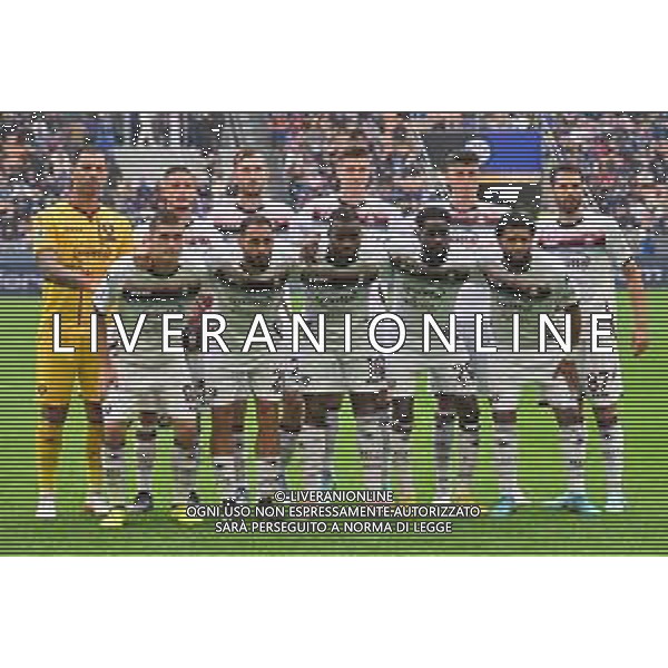 la formazione della Salernitana, in piedi da SX Luigi Sepe, Pasquale Mazzocchi, Norbert Gyomber, Krzysztof Piatek, Flavius Daniliuc e Antonio Candreva; in basso da SX Lorenzo Pirola, Grigoris Kastanos, Lassana Coulibaly, Boulaye Dia e Tonny Vilhena Inter vs Salernitana Milano 16-10-2022 Stadio Giuseppe Meazza - San Siro Campionato Serie A TIM - 10a giornata foto Roberto Garavaglia/ag. Aldo Liverani sas / AGENZIA ALDO LIVERANI SAS