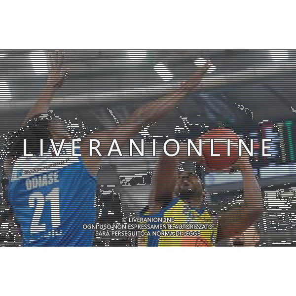 Mike Henry durante il match tra Germani Basket Brescia e Ginova Scafati valido per la terza giornata del campionato Italiano di basket serie A1 basketball. 16 Ottobre 2022, Pala Leonessa A2A, Brescia Italia ©Tommasini Roberto/AGENZIA ALDO LIVERANI SAS