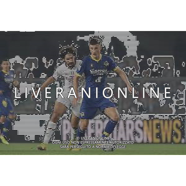 Ajdin Hrustic (Hellas Verona) e dietro Yacine Adli (Milan) Hellas Verona vs Milan Verona 16-10-2022 Stadio Marcantonio Bentegodi Campionato Serie A TIM - 10a giornata foto Roberto Garavaglia/ag. Aldo Liverani sas