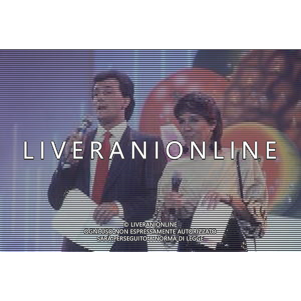 RETROSPETTIVA ANNA PETTINELLI CONDUTTRICE RADIOFONICA NELLA FOTO ANNA PETTINELLI NELL\'ANNO 1984 A SAINT VINCENT CON MAURO MICHELONI AG ALDO LIVERANI SAS