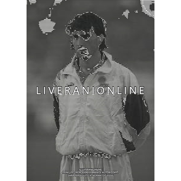 RETROSPETTIVA ALESSANDRO MELLI CALCIATORE NELLA FOTO ALESSANDRO MELLI NELL\'ANNO 1991-1992 CON LA MAGLIA DELLA NAZIONALE ITALIANA AG ALDO LIVERANI SAS 