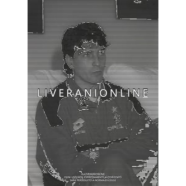 RETROSPETTIVA ALESSANDRO MELLI CALCIATORE NELLA FOTO ALESSANDRO MELLI AL MILAN CALCIO NELL\'ANNO 1994-1995 AG ALDO LIVERANI SAS 