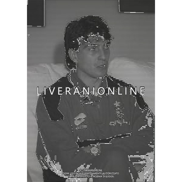 RETROSPETTIVA ALESSANDRO MELLI CALCIATORE NELLA FOTO ALESSANDRO MELLI AL MILAN CALCIO NELL\'ANNO 1994-1995 AG ALDO LIVERANI SAS 