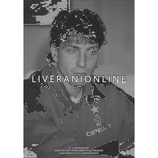 RETROSPETTIVA ALESSANDRO MELLI CALCIATORE NELLA FOTO ALESSANDRO MELLI AL MILAN CALCIO NELL\'ANNO 1994-1995 AG ALDO LIVERANI SAS 