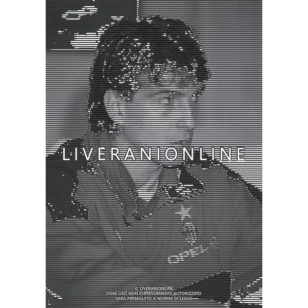 RETROSPETTIVA ALESSANDRO MELLI CALCIATORE NELLA FOTO ALESSANDRO MELLI AL MILAN CALCIO NELL\'ANNO 1994-1995 AG ALDO LIVERANI SAS 