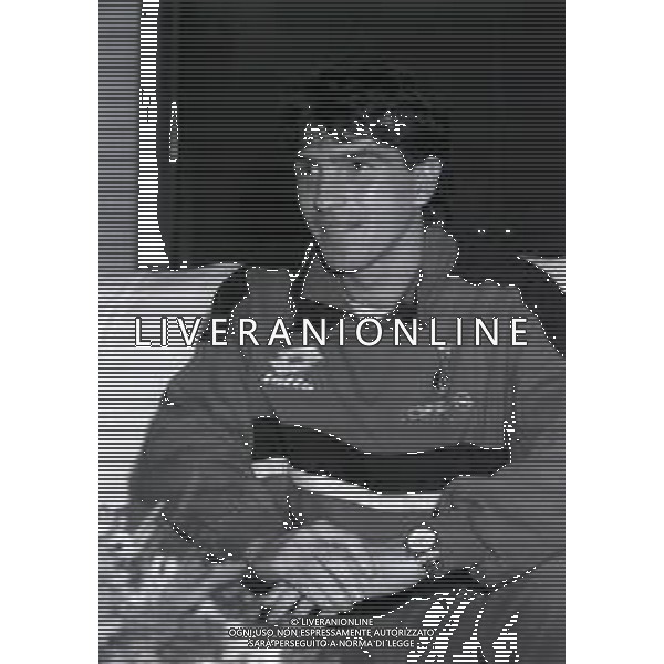 RETROSPETTIVA ALESSANDRO MELLI CALCIATORE NELLA FOTO ALESSANDRO MELLI AL MILAN CALCIO NELL\'ANNO 1994-1995 AG ALDO LIVERANI SAS 