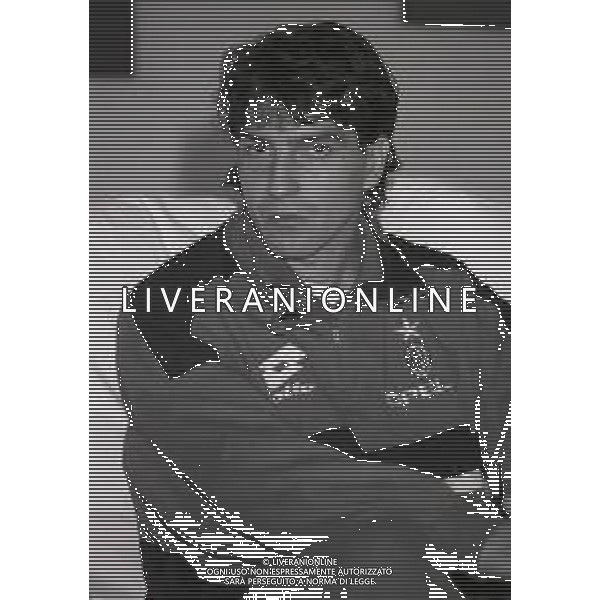 RETROSPETTIVA ALESSANDRO MELLI CALCIATORE NELLA FOTO ALESSANDRO MELLI AL MILAN CALCIO NELL\'ANNO 1994-1995 AG ALDO LIVERANI SAS 