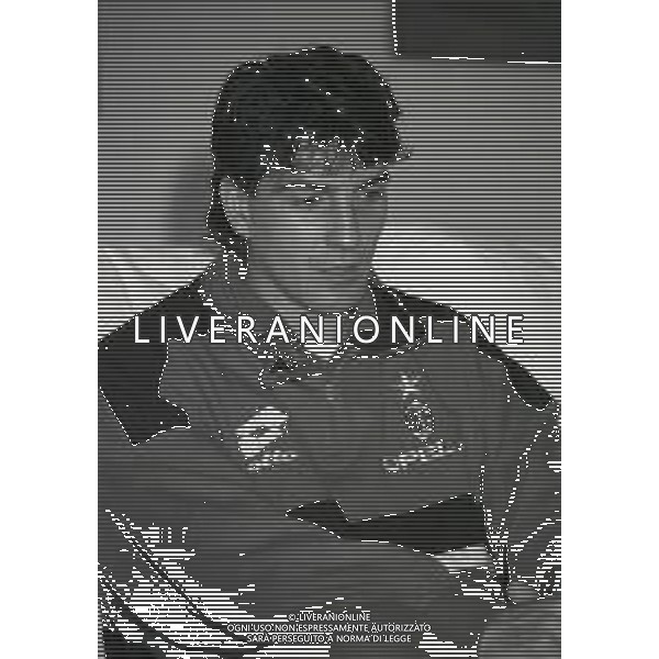 RETROSPETTIVA ALESSANDRO MELLI CALCIATORE NELLA FOTO ALESSANDRO MELLI AL MILAN CALCIO NELL\'ANNO 1994-1995 AG ALDO LIVERANI SAS 