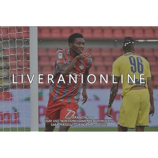 TVRG David Okereke (Cremonese) esulta dopo il gol dell\'1 a 0 Cremonese vs Modena Cremona 20-10-2022 Stadio Giovanni Zini Coppa Italia Frecciarossa - 16mi di finale foto Roberto Garavaglia/ag. Aldo Liverani sas / AGENZIA ALDO LIVERANI SAS