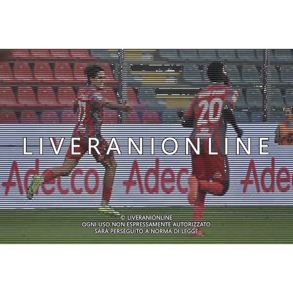 TVRG Leonardo Sernicola (Cremonese) esulta dopo il gol del 3 a 2 Cremonese vs Modena Cremona 20-10-2022 Stadio Giovanni Zini Coppa Italia Frecciarossa - 16mi di finale foto Roberto Garavaglia/ag. Aldo Liverani sas / AGENZIA ALDO LIVERANI SAS