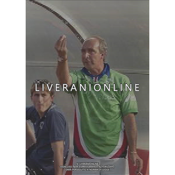 1999-2000 VAL DI FIEMME-PARTITA AMICHEVOLE SAMPDORIA CALCIO NELLA FOTO GIAN PIERO VENTURA ALLENATORE SAMPDORIA CALCIO AG ALDO LIVERANI SAS