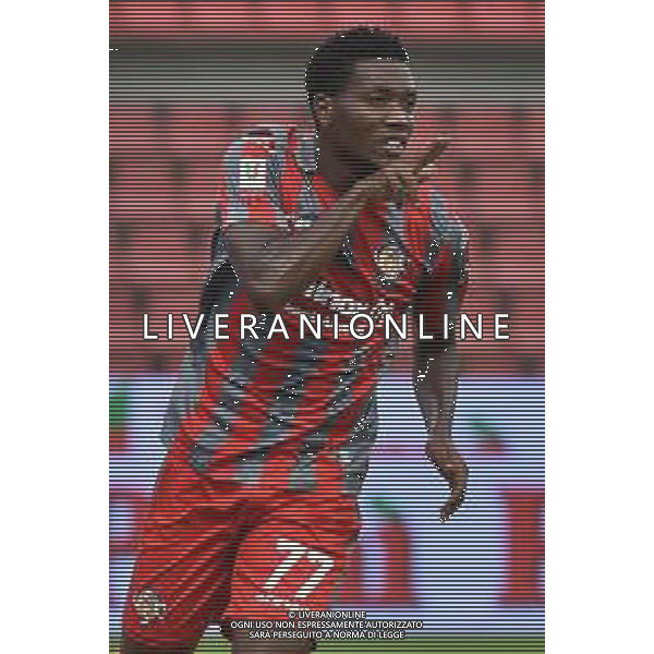 TVRG David Okereke (Cremonese) esulta dopo il gol dell\'1 a 0 Cremonese vs Modena Cremona 20-10-2022 Stadio Giovanni Zini Coppa Italia Frecciarossa - 16mi di finale foto Roberto Garavaglia/ag. Aldo Liverani sas / AGENZIA ALDO LIVERANI SAS