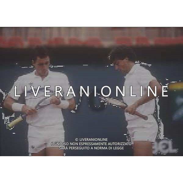 RETROSPETTIVA IVAN LENDL TENNIS NELLA FOTO IVAN LENDL NELL\'ANNO 1988 CON HENRY LECONTE AG ALDO LIVERANI SAS