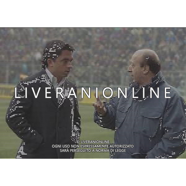 RETROSPETTIVA LUCIANO MOGGI DIRIGENTE JUVENTUS NELLA FOTO LUCIANO MOGGI NELL\'ANNO 1999-2000 CON IL FIGLIO ALESSANDRO MOGGI  AG ALDO LIVERANI SAS 