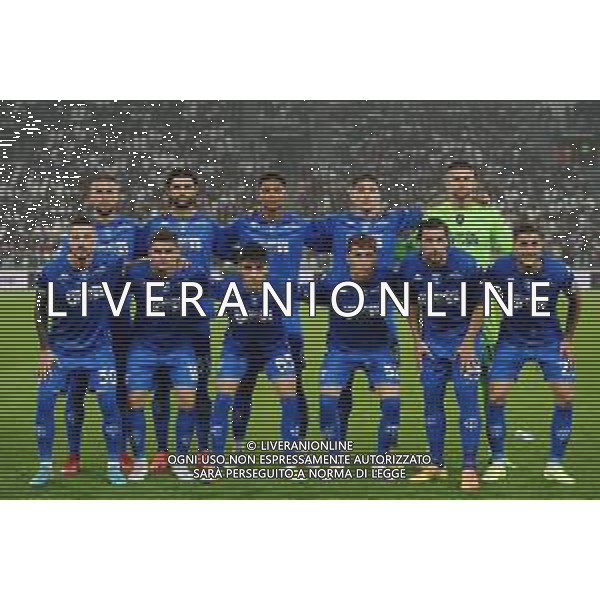 Torino 21.10.2022 Allianz Stadium ©Manuela Viganti/Agenzia Aldo Liverani Juventus vs Empoli Campionato Calcio Serie A TIM 2022/2023 11a giornata Nella foto: a formazione dell\'empoli da sx verso dx marko pjaca, sebastiano luperto, koni de winter, martin satriano, guglielmo vicario, petar stojanovic, marin razvan, fabiano parisi, nicolas haas, mattia destro, filippo bandinelli / AGENZIA ALDO LIVERANI SAS