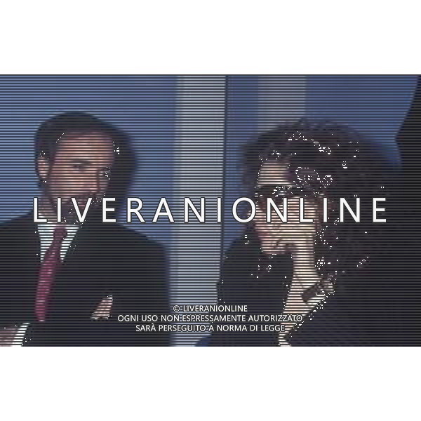 RETROSPETTIVA ANTONIO RICCI AUTORE TELEVISIVO NELLA FOTO ANTONIO RICCI NELL\'ANNO 1990 CON FRANCESCA DELLERA AG ALDO LIVERANI SAS