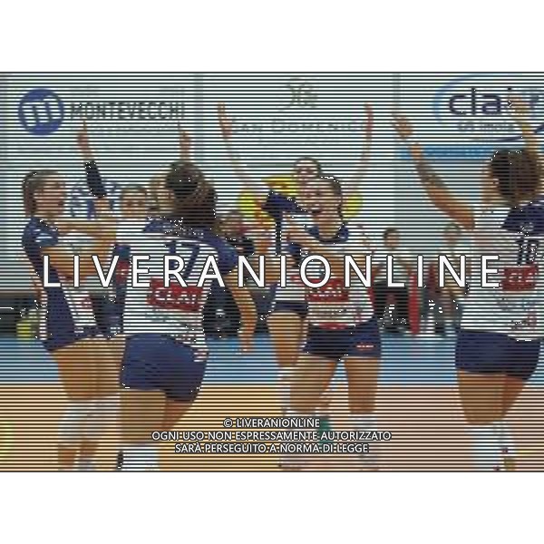 IMOLA 22 10 2022 CLAI IMOLA PALLAVOLO-CORRIDONIA SERIE B1 NELLA FOTO ESULTANZA DELLA SQUADRA CLAI IMOLA ©SANNA / AGENZIA ALDO LIVERANI SAS