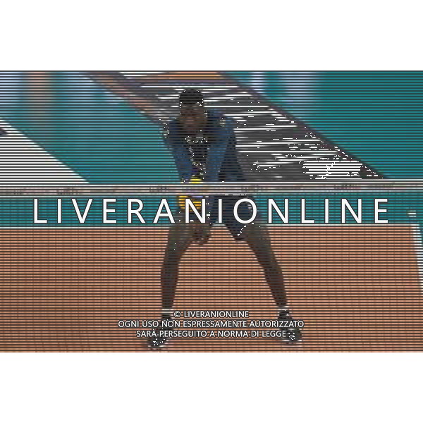 Ricezione di Noumory Keita - WithU Verona durante la partita tra WithU Verona e Gioiella Prisma Taranto valida per la quarta giornata del campionato italiano di volley Superlega tenutosi a Verona, Italy il 21 ottobre 2021 presso il Pala AGSM-AIM. ©Tommasini / AGENZIA ALDO LIVERANI SAS