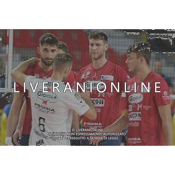 Esultanza di Tommaso Stefani - Gioiella Prisma Taranto durante la partita tra WithU Verona e Gioiella Prisma Taranto valida per la quarta giornata del campionato italiano di volley Superlega tenutosi a Verona, Italy il 21 ottobre 2021 presso il Pala AGSM-AIM. ©Tommasini / AGENZIA ALDO LIVERANI SAS