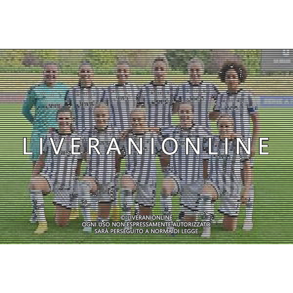 TVRG la formazione della Juventus, in piedi da SX Roberta Aprile, Agnese Bonfantini, Arianna Caruso, Martina Rosucci, Linda Birgitta Sembrant e Sara Gama; in basso da SX Sofia Cantore, Matilde Lundorf Skovsen, Amanda Nilden, Sofie Junge Pedersen e Valentina Cernoia Milan vs Juventus Zanica (BG) 22-10-2022 AlbinoLeffe Stadium Serie A femminile TIMVISION - 7a giornata foto Roberto Garavaglia/ag. Aldo Liverani sas
