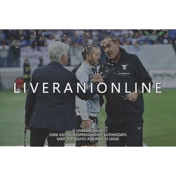 TVRG Gian Piero Gasperini allenatore Atalanta e Maurizio Sarri allenatore Lazio Atalanta vs Lazio Bergamo 23-10-2022 Gewiss Stadium - Stadio Atleti Azzurri d\'Italia Campionato Serie A TIM - 11a giornata foto Roberto Garavaglia/ag. Aldo Liverani sas / AGENZIA ALDO LIVERANI SAS
