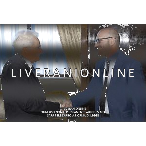 14-10-2022 ROMA -Palazzo del Quirinale incontro tra Il Presidente Sergio Mattarella accoglie Lorenzo Fontana, Presidente della Camera dei deputati foto ufficio stampa quirinale-ag aldo liverani sas