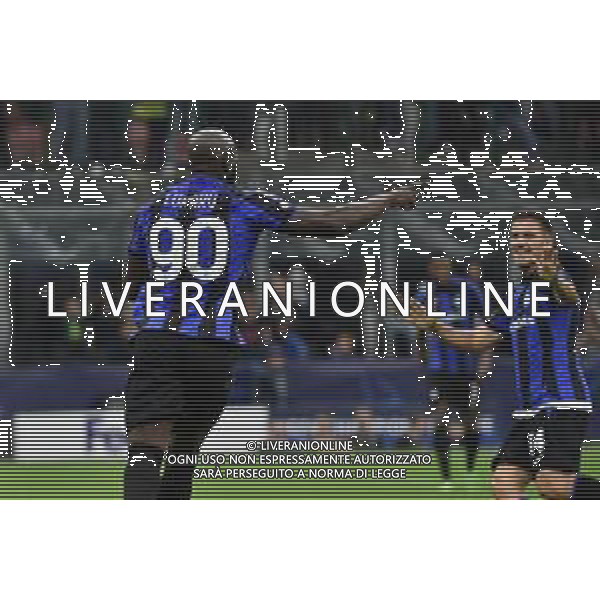 Romelu Lukaku (Inter) esulta dopo il gol del 4 a 0 Inter vs Viktoria Plzen Milano 26-10-2022 Stadio Giuseppe Meazza - San Siro UEFA Champions League fase a gironi gruppo C - 5a giornata foto Roberto Garavaglia/ag. Aldo Liverani sas /AGENZIA ALDO LIVERANI SAS