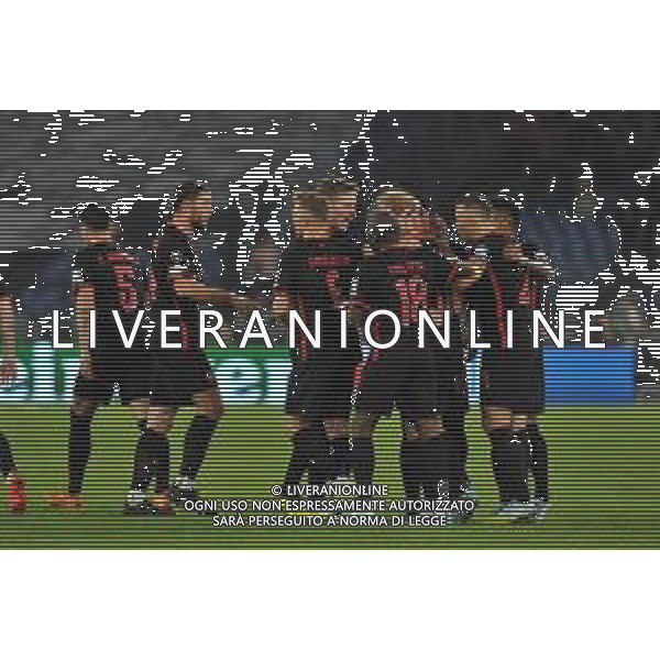 Lazio vs Midtjylland Europa League - 5 Giornata Stadio Olimpico - Roma 27-10-2022 nella foto Esultanza Midtjylland dopo gol Isaksen ©Federico Gaetano/AGENZIA ALDO LIVERANI SAS
