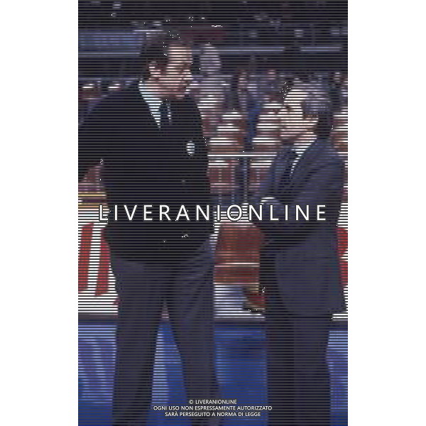 RETROSPETTIVA RICCARDO SALES ALLENATORE BASKET NELLA FOTO RICCARDO SALES CON DAN PETERSON AG ALDO LIVERANI SAS