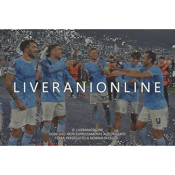Lazio vs Midtjylland Europa League - 5 Giornata Stadio Olimpico - Roma 27-10-2022 nella foto Esultanza finale Lazio ©Federico Gaetano/AGENZIA ALDO LIVERANI SAS