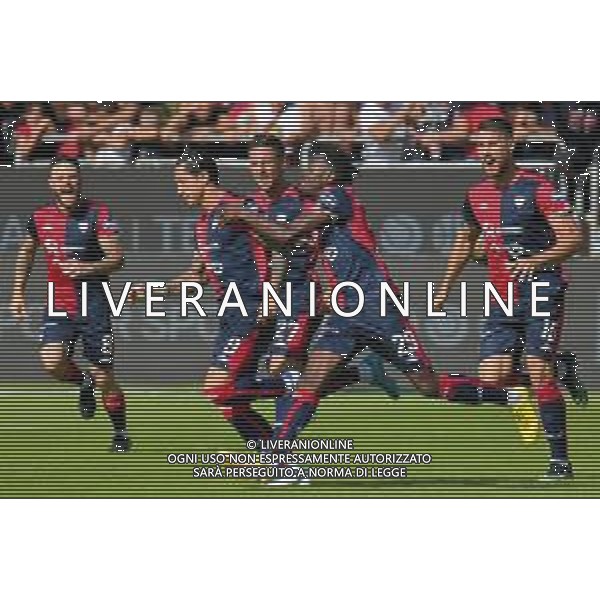 29-10-2022. Cagliari Calcio-Reggina C.S. 11° giornata serie BKT 2022/2023, stadio Unipol Domus Cagliari. Foto Salvatore Moi/Aldo Liverani s.a.s. Nella foto: Gol ed esultanza del Cagliari contro Reggina in casa, allo Stadio Unipol Domus di Cagliari. Segna: Gianluca Lapadula Cagliari ©MOI SALVATORE/AGENZIA ALDO LIVERANI SAS