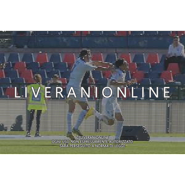 Cosenza vs Frosinone Serie B 2022-2023. Otctober 29, 2022 at Stadio San Vito-Marulla in Cosenza, Italy. In pic: Esultanza gol Frosinone Luca Moro ©Andrea Rosito/AGENZIA ALDO LIVERANI SAS